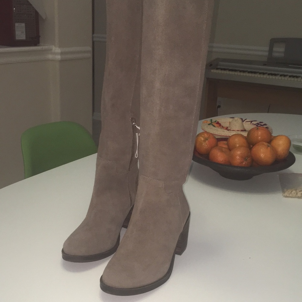 Lucky wide calf suede boots